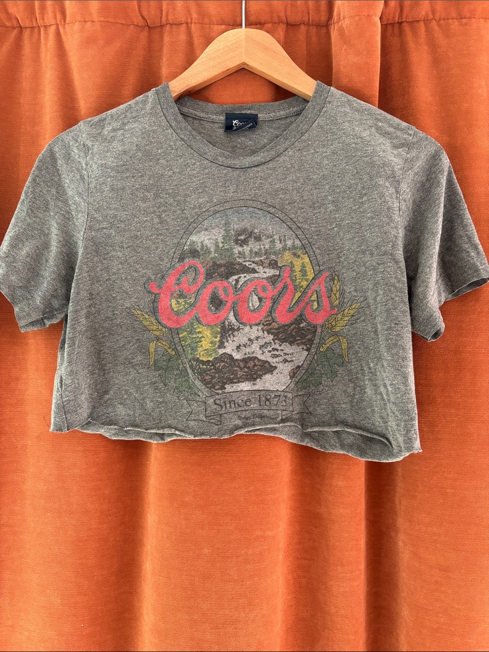 Coors Gray Cropped Graphic Tee - Women's Crop Top
